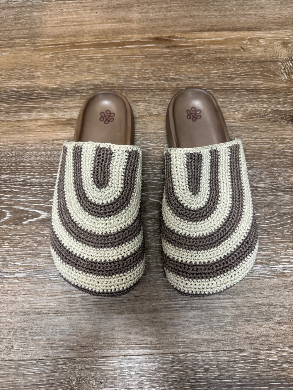The Sak Bolinas Crochet Clogs in Mushroom Stripe - Picture 2 of 5